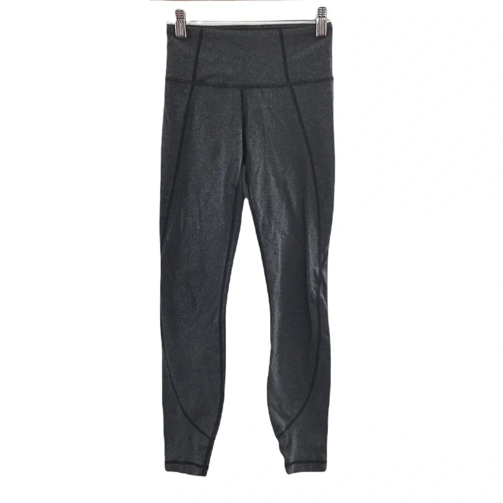 Athleta Gray Heather‎ Salutation 7/8 Ankle Tights Womens XXS Powervita Yoga